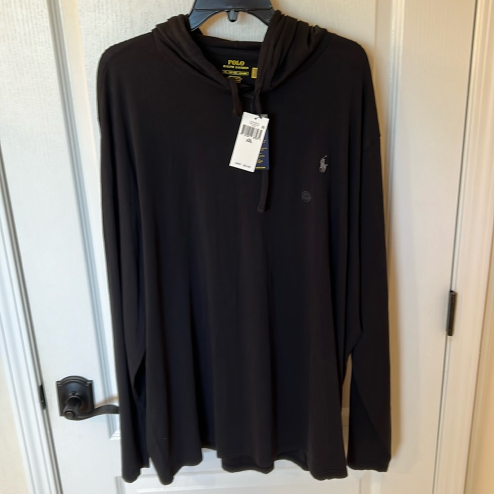 Ralph Lauren New with Tags Long Sleeve Hooded Pullover in Black Size XXL